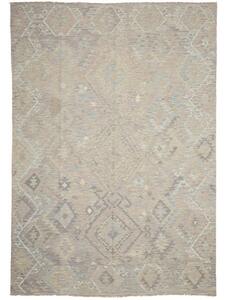 Tappeto Kilim Geometrico Grigio Beige 210x294 Cm