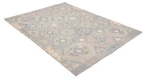 Tappeto Kilim Geometrico Beige Azzurro 152x198 Cm