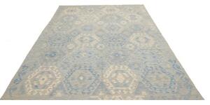 Tappeto Kilim Geometrico Grigio Azzurro 206x302 Cm