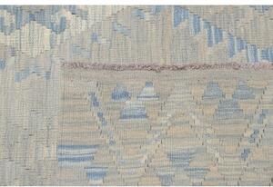 Tappeto Kilim Geometrico Grigio Azzurro 212x291 Cm