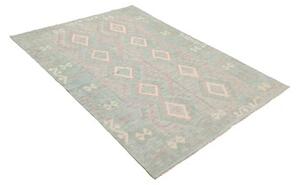 Tappeto Kilim Geometrico Verde Acqua Beige 150x202 Cm