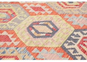 Tappeto Kilim Geometrico Arancione Rosso 184x248 Cm
