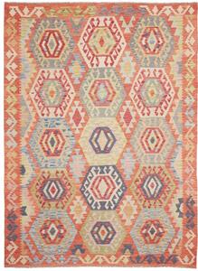 Tappeto Kilim Geometrico Arancione Rosso 184x248 Cm
