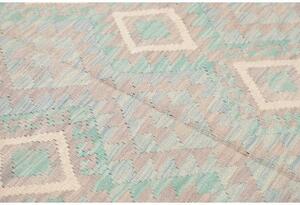 Tappeto Kilim Geometrico Verde Acqua Beige 150x202 Cm