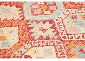 Tappeto Kilim Stilizzato Rosa Rosso 153x195 Cm