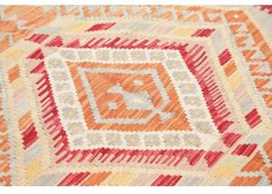 Tappeto Kilim Geometrico Rosso Azzurro 155x206 Cm