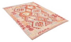 Tappeto Kilim Stilizzato Rosa Rosso 153x195 Cm