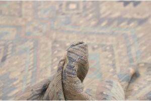 Tappeto Kilim Geometrico Beige Azzurro 201x293 Cm