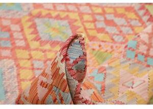 Tappeto Kilim Geometrico Ruggine Azzurro 204x288 Cm