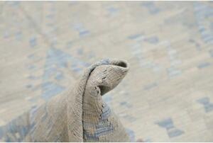 Tappeto Kilim Geometrico Grigio Azzurro 212x291 Cm