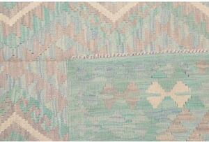 Tappeto Kilim Geometrico Verde Acqua Beige 150x202 Cm