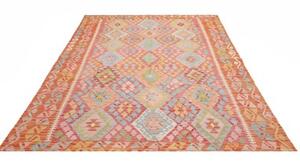 Tappeto Kilim Geometrico Ruggine Azzurro 204x288 Cm