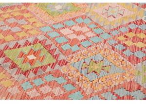 Tappeto Kilim Geometrico Ruggine Azzurro 204x288 Cm