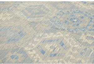 Tappeto Kilim Geometrico Grigio Azzurro 206x302 Cm