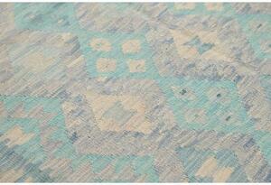 Tappeto Kilim Geometrico Azzurro Beige 156x205 Cm