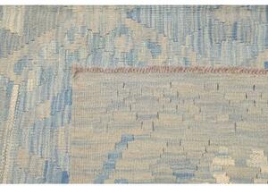 Tappeto Kilim Geometrico Grigio Azzurro 206x302 Cm