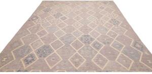 Tappeto Kilim Geometrico Tortora Grigio Azzurro 257x344 Cm