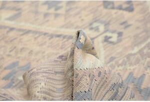 Tappeto Kilim Geometrico Grigio Tortora Beige Chiaro 211x294 Cm