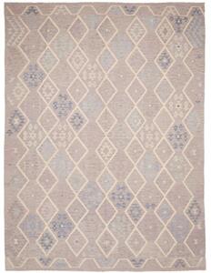 Tappeto Kilim Geometrico Tortora Grigio Azzurro 257x344 Cm