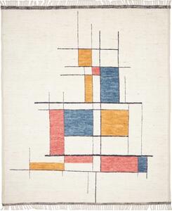 Tappeto Berbero Geometrico Avorio Blu 260x314 Cm