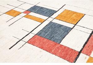 Tappeto Berbero Geometrico Avorio Blu 260x314 Cm