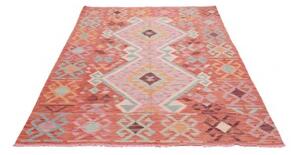 Tappeto Kilim Geometrico Ruggine Azzurro 148x200 Cm
