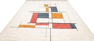Tappeto Berbero Geometrico Avorio Blu 260x314 Cm