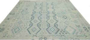 Tappeto Kilim Geometrico Azzurro Verde Acqua Quadrato 263x289 Cm