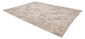 Tappeto Kilim Geometrico Beige Blu 265x341 Cm