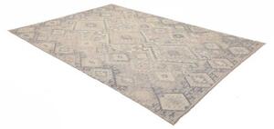 Tappeto Kilim Geometrico Grigio Tortora Beige Chiaro 211x294 Cm