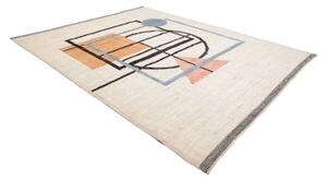 Tappeto Berbero Geometrico Avorio Blu 250x305 Cm