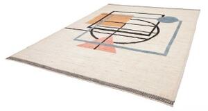 Tappeto Berbero Geometrico Avorio Blu 250x305 Cm