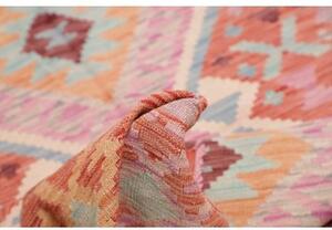 Tappeto Kilim Geometrico Ruggine Azzurro 148x200 Cm