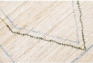 Tappeto Berbero Geometrico Beige Blu Corsia 83x375 Cm