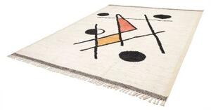 Tappeto Berbero Astratto Avorio Antracite 253x303 Cm
