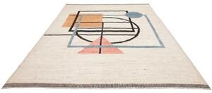 Tappeto Berbero Geometrico Avorio Blu 250x305 Cm