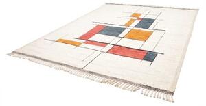 Tappeto Berbero Geometrico Avorio Blu 260x314 Cm