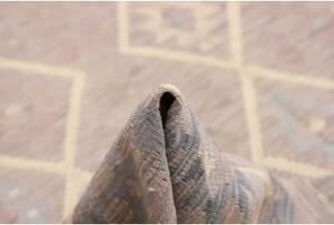 Tappeto Kilim Geometrico Tortora Grigio Azzurro 257x344 Cm