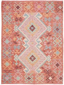 Tappeto Kilim Geometrico Ruggine Azzurro 148x200 Cm