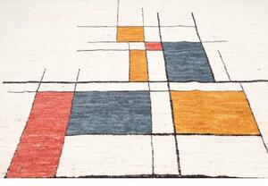 Tappeto Berbero Geometrico Avorio Blu 260x314 Cm