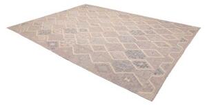 Tappeto Kilim Geometrico Tortora Grigio Azzurro 257x344 Cm