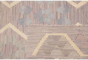 Tappeto Kilim Geometrico Tortora Grigio Azzurro 257x344 Cm
