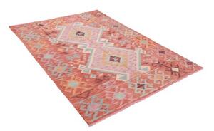 Tappeto Kilim Geometrico Ruggine Azzurro 148x200 Cm