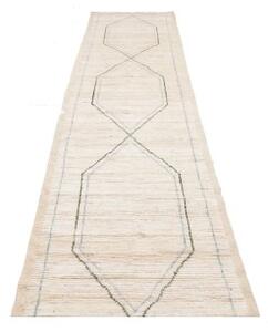 Tappeto Berbero Geometrico Beige Blu Corsia 83x375 Cm