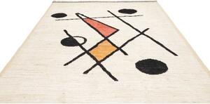 Tappeto Berbero Astratto Avorio Antracite 253x303 Cm