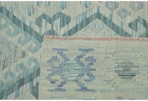 Tappeto Kilim Geometrico Azzurro Verde Acqua Quadrato 263x289 Cm