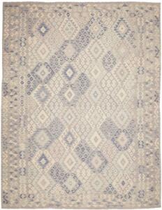 Tappeto Kilim Geometrico Beige Blu 265x341 Cm