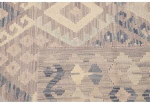 Tappeto Kilim Geometrico Beige Blu 265x341 Cm