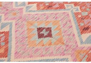 Tappeto Kilim Geometrico Ruggine Azzurro 148x200 Cm