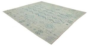 Tappeto Kilim Geometrico Azzurro Verde Acqua Quadrato 263x289 Cm
